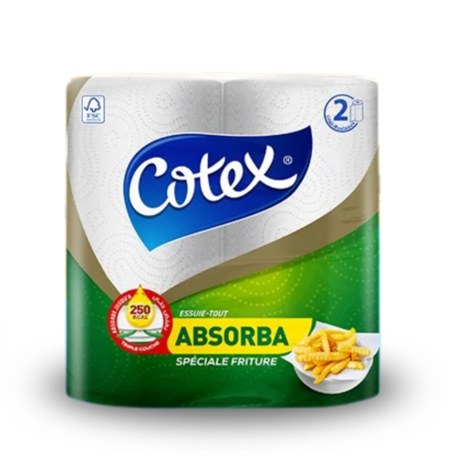 COTEX Essuie-tout ABSORBA 2 rouleaux