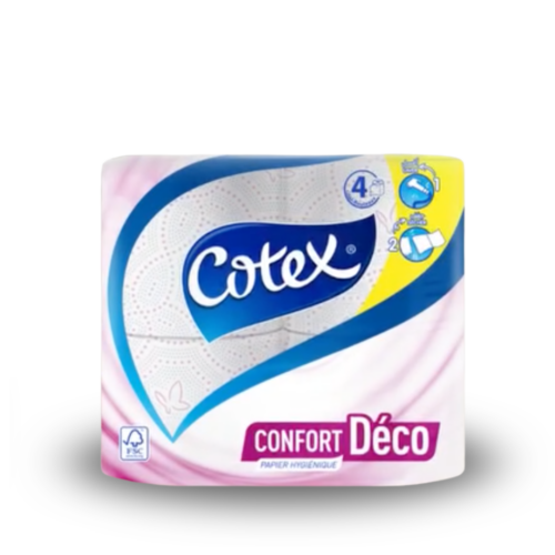 COTEX Papier-hygiénique CONFORT Déco 4 rouleaux