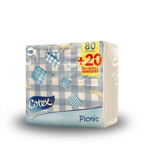 COTEX Serviettes PICNIC 100pcs